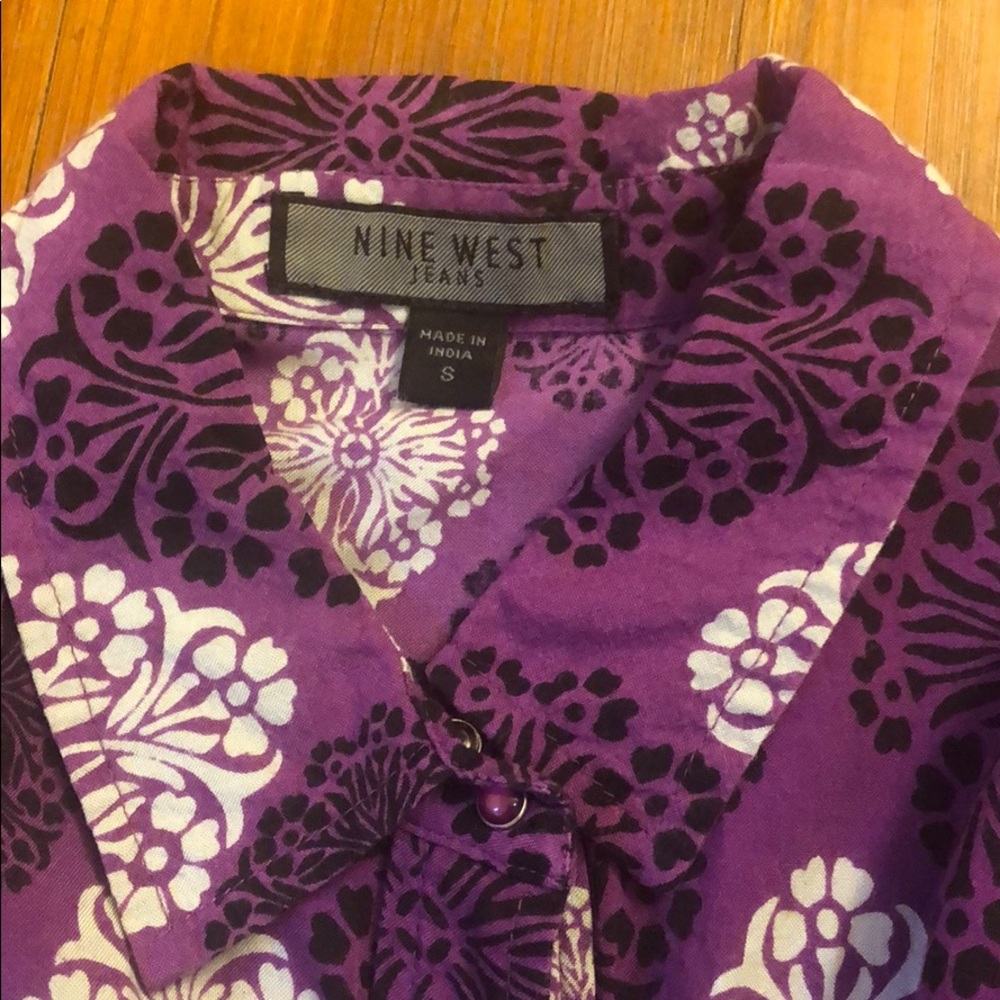 Long button down patterned tunic - Picture 3 of 3